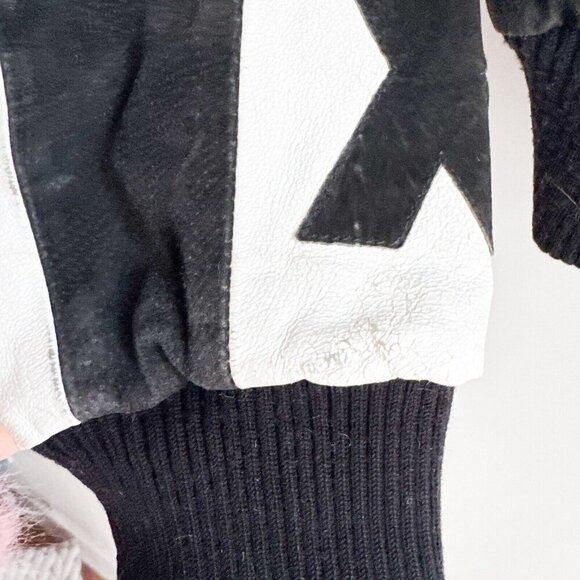 Vintage Fashion Crew XOXO Black White Suede Jacket M - Picture 5 of 7